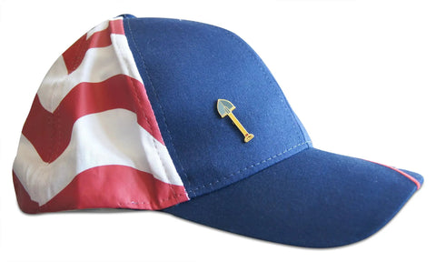 Straight Up Sweet Spring Gardening Enamel Lapel Pin Set For Suit Jacket And Necktie Three Piece Spade Shovel Hat Pin Kit With Secure Clutch Backs For Green Thumbs on a cap