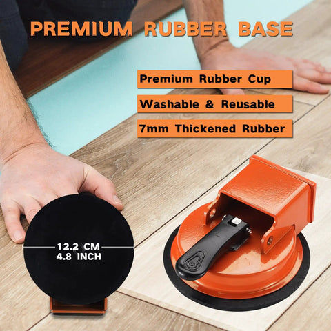 Floor Gap Fixer Tool For Laminate And Hardwood Floors, Heavy Duty Suction Cup with widened striking face and rubber base.