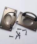 2 Pack 3.6 By 2 Inch Antique Style Bronze Recessed Door Pulls With Mounting Screws For Cabinets And Drawers Zinc Alloy Handles