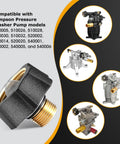 Brass and Anodized Aluminum Pressure Washer Water Inlet Fitting with 3/8 NPT Male to 3/4 GHT Female Adapter Two Pack