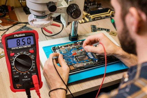 Digital Multimeter 2000 Counts With Test Leads For AC DC Voltage Resistance Current Continuity Diode Test Battery Check And Household Outlet Testing Backlit Display For Home Workshop