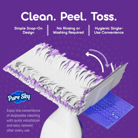 30 Pack Power Mop Refills For PowerMop, Upgraded Full Width Pads With Extra Absorbent Layer, 5X Cleaning Power, Heavy Duty Replacement Pads, Bulk Pack For Home, Office And Crew Cleaning - snap-on mop pad