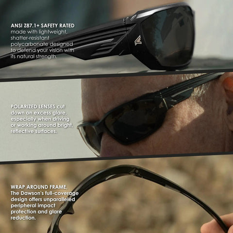 Polarized Safety Glasses For Men Built Tough With High Impact ANSI Z87.1 Rating Non Slip Grip Glare Free Vision For Work And Driving UV Protected Protective Eyewear That Feels Comfortable Durable Frames For All Day Wear