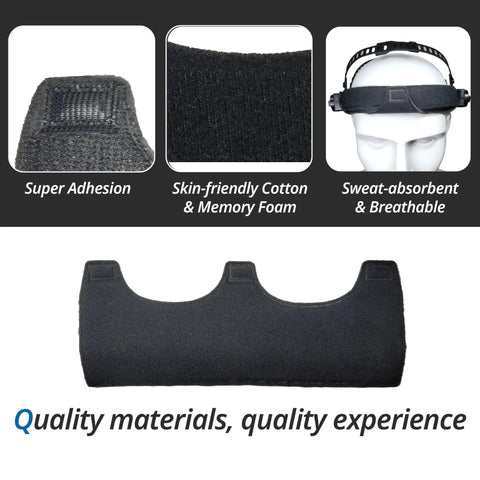 Close-up of 10 Pack Hard Hat Sweatbands For Welding Helmets Washable Reusable Cotton Liner, showcasing design and comfort features.