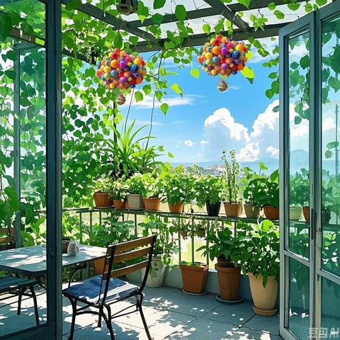 Colorful Hot Air Balloon Sun Catcher Stained Glass Window Decoration For Valentine's Day And Special Occasions Gardens Outdoors Cafes