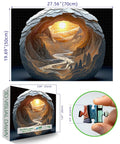 Glasses Free 3D Puzzle Experience For Adults With Dawn Cave Autostereoscopy And 1000 Piece Jigsaw Delivers Immersive Depth, Mind Blowing Colors, And No Glasses Needed, complete puzzle and box image