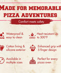 Infographic detailing features of Silicone Pizza Oven Gloves That Handle 500F Like A Boss Waterproof Oven Mitts.