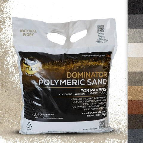 10 Pound Natural Ivory Polymer Sand With Ceramic Flex Technology for flexible, durable paver joints with easy-to-use packaging