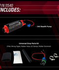 Beefy 340 LPH In-Tank Fuel Pump For 12V EFI And Carbureted Engines, High-Flow In-Tank Fuel Pump With Gas And E85 Compatibility, Large Center Inlet, OEM 39mm Body, Ideal For High-Performance EFI Systems And In-Tank Hanger Installations with included universal drop parts kit.