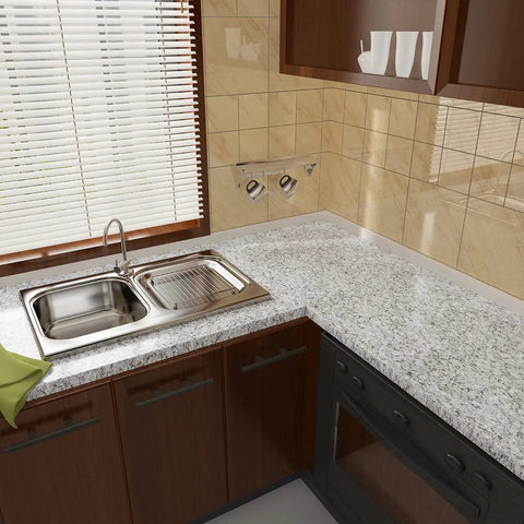 Peel And Stick Granite Countertop Contact Paper 15.7 Inch Wide By 354 Inch Long Self Adhesive Vinyl Waterproof Easy To Install Gray Marble Look