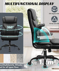 Ergonomic Big And Tall Office Chair With Breathable Leather All Day Comfort Boss Level Back Support Adjustable Flip Up Armrests