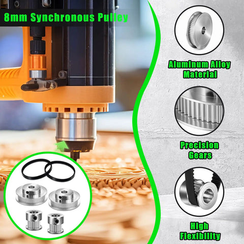 8mm synchronous pulley with precision gears for All In One 12V 24V DC Geared Motor Kit With Speed Controller 3500 7000 RPM high speed system