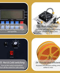 Hot And Cold Webbing Cutting Machine With 5 Inch LCD Display showing controls and components for elastic bands cutting
