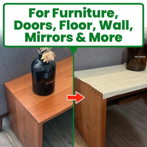 Dark Walnut Wood Grain Repair Tape Slaps Those Nasty Furniture Scratches Dead Flat Instantly With This Heckin Simple Self Adhesive Vinyl Sticker Fix For Cabinets And Tables on furniture surfaces.