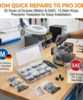 360 Piece Screws Set With 32 Sizes Metric And SAE 12.9 Alloy Steel Hex Socket Grub Screws And Allen Keys for machinery repair