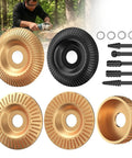 Killer 14 Piece Wood Carving Disc Set For Angle Grinder Includes 5 Carving Discs 5 Rotary Burr Files 4 Adapter Rings visible.