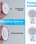 Wireless LED Puck Lights 8 Pack Battery Powered 20 Lumens Touch Tap Lights Stick On Under Cabinet Lighting mounting options