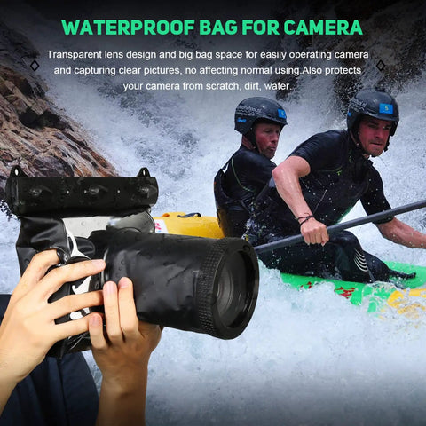 Underwater DSLR Housing for Deep Sea Capture Gear in use, 20 Meter Depth Rating Waterproof Case With Full Access to Camera Controls