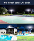 Ultra Bright 120W Outdoor LED Flood Lights Heavy Duty 12000 Lumens illuminating basketball court, pool and park at night