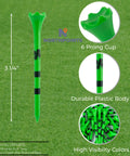 Neon Plastic Golf Tees Three And One Quarter Inch 40 Pack Ultra Bright Colors For Easy Visibility In Low Light Made In USA