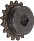 Three Eighths Inch Pitch Roller Chain Sprocket For Series 35 Seventeen Tooth Hardened Teeth Bored To Size Type B Hub Single Strand
