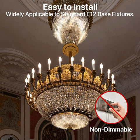 Led E12 Candelabra Light Bulbs 40W Equivalent 450Lm 5W Non Dimmable Daylight White 5000K Type B For Ceiling Fans And Chandeliers Six Pack Save Some Bucks On Bills Long Lifespan 25,000 Hours