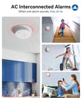 Top Notch Hardwired Photoelectric Smoke Alarm With Interconnected Wiring And Battery Backup For Legit Home Safety Coverage That Triggers A Bold Eighty Five Decibel Alert To Keep Your Place Rock Solid Safe Today showing interconnected alarms in multiple home settings.