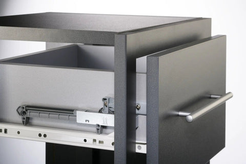 2 Pack Soft Close Drawer Dampers For Wood Drawers, Drawer Adapter Add On Retrofit White Finish, Fits Face Frame And Frameless Cabinets, Easy DIY Install, SCD104W on installed drawer system