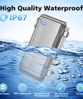 Outdoor IP67 Waterproof Junction Box With Mounting Plate and Clear Hinged Cover submerged in water showing durability