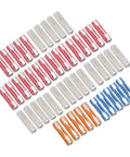 Top Shelf European Classic Car Torpedo Fuse Kit 50 Piece Set With 5A 8A 16A 25A Amps Heavy Duty Zinc Alloy Blades in assorted colors.