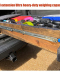 Beefed Up Heavy Duty Drawer Slides With Lock And Full Extension 850mm metal rail guides on wooden drawer