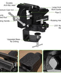 Shop Beast 4.5 Inch Bench Vise With Zero Drill Clamping Base For Workbenches Ninja Grip Table Vice For Garages Shops DIY Projects And Auto Repair with durable jaws and rotating handle.