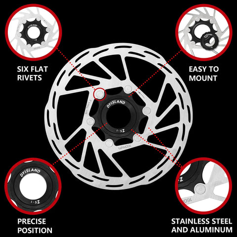 Centerlock Disc Brake Rotors 180mm 2 Pack With Lock Rings Stainless Steel For MTB BMX E Bike Road Bike Center Lock System Upgrade