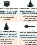 24 Piece Universal Rubber Hood Trunk Deck Lid And Door Bumper Kit with Glove Box Bumpers in Multiple Sizes