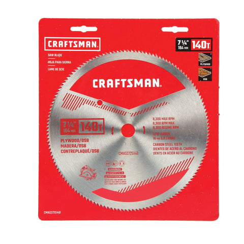 7 1/4 Inch 140 Tooth Fine Finish Carbon Circular Saw Blade With Heavy Grade Steel For Weekend Warriors Who Crave No Sweat Cutting And Knockout Results On Plywood Osb And Plastic That Stay Smooth As Butter All Day
