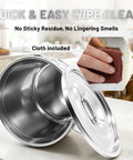 Heavy Duty 304 Stainless Steel Airtight Food Storage Container With Locking Lid And Clips Hella Spacious 33 Liters Canister for easy cleaning.