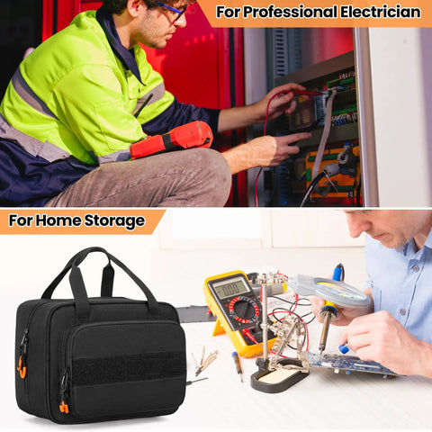 Carrying Case For Klein Tools 80101 ET310 AC Circuit Breaker Finder And Electrical Test Tools, featured with electricians at work.
