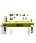 0.035 Ohm HP Resistor For Motors, 1/3 HP At 90-130 V DC And 3/4 HP At 180 V DC, Plug-In Drives Component, Part 9840