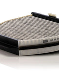 Mercedes-Benz Cabin Air Filter With Activated Carbon Replacement For E350 C300 C250 And More, side view showing filter design