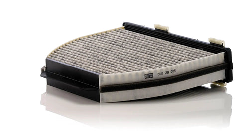 Mercedes-Benz Cabin Air Filter With Activated Carbon Replacement For E350 C300 C250 And More, side view showing filter design