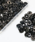 120 Pieces 15mm Stainless Steel Snap Fasteners Kit Workhorse Heavy Duty Press Stud Caps for Boat Canvas Bags, black finish