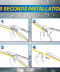 30 seconds installation guide for Heavy Duty Silicone Windshield Wipers For Ford Explorer 2011 To 2024 with clear illustrations.