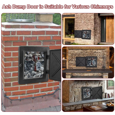 Tough As Nails Cast Iron Fireplace Chimney Cleanout Door 8 By 8 Inch Ash Dump Cover installed on various chimneys