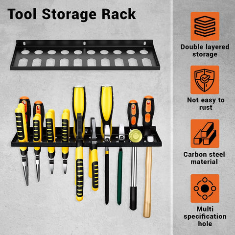 Heavy Duty Screwdriver And Pliers Organizer Wall Mount Rack For Workshop Garage Or Home, storing screwdrivers and pliers.