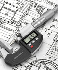Dual-Mode Outside Micrometer With Digital And Mechanical Readout, Easy Switch, 0-1 Inch And 0-25.4 Mm, Ultra-Precise 0.00005 Inch And 0.001 Mm, Large LCD Display, Pro-Grade Machinist Thickness Gauge With Protective Case.