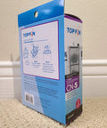 Box of CN-S Corner Filter Cartridges 3 Pack For Aquariums with installation instructions on the side, white carpet background.