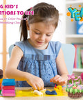 Child crafting with Colorful Clay Kit With 24 Colors And 3 Sculpting Tools No Bake Mess Free Craft Set For Kids And Adults