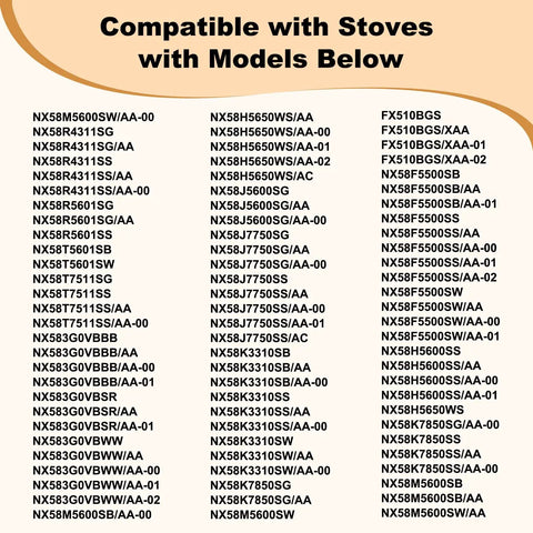 Image listing compatible stove models for Two Pack 21 Inch Silicone Stove Gap Covers For Gas Burners
