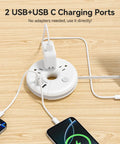 Must Have Travel Power Strip With Three Outlets And Three USB Ports Including One USB C Cruise Approved Short Three Foot Extension Cord