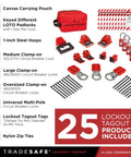Electrical Lockout Tagout Kit For Circuit Breakers Ready To Roll 120 277V To 480 600V With Hasps Tags And Carrying Bag OSHA Compliant LOTO Set